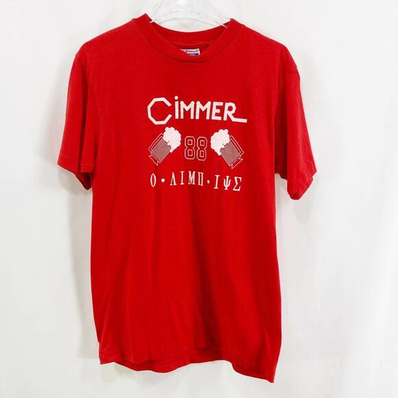 HANES Red Round Neck Statement Shirt - Picture 1 of 9